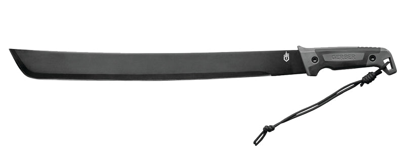 Gerber 31-002848 Bush Machete, Steel Blade, Nylon Handle, Grip Handle, Black Handle, 24 in L