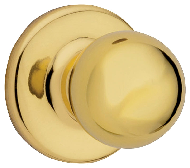 Weiser Yukon Series 9GAC1010-009 Passage Door Knob, 1-7/8 in Dia Knob, Brass