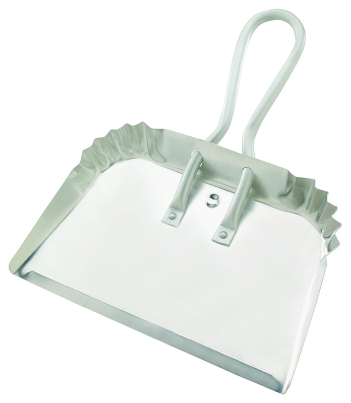 Quickie 428 Dustpan, 17 in L, 18 in W, Aluminum, Silver