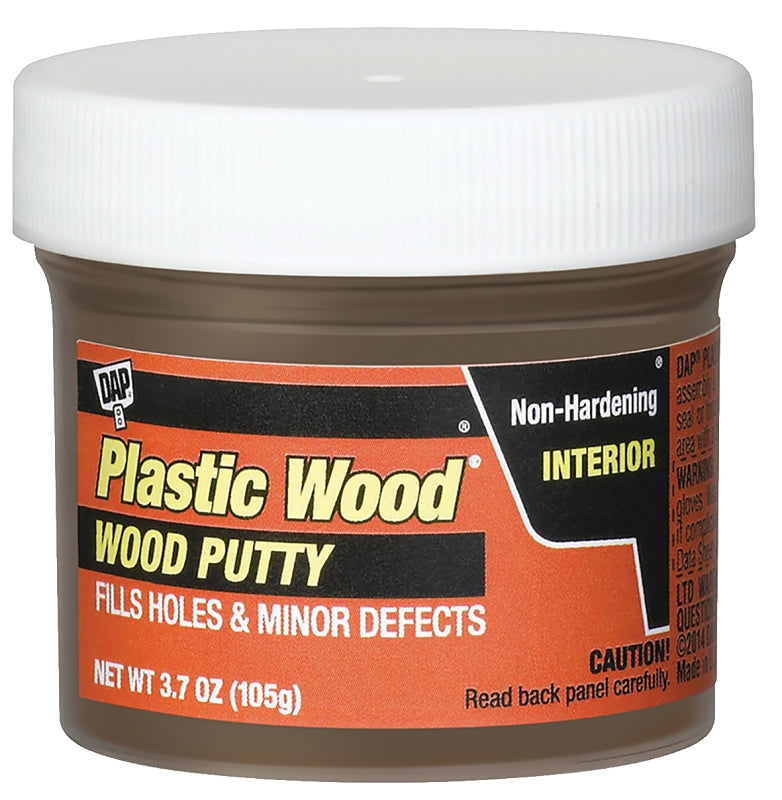 Plastic Wood 7079821255 Wood Putty, Solid, Mild, Pleasant, Dark Walnut, 3.7 oz Tub