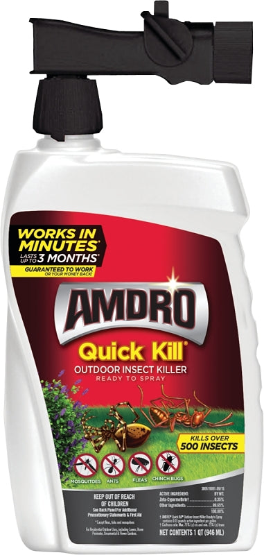 Amdro QUICK KILL 100522991 Outdoor Insect Killer, Liquid, Spray Application, 32 oz