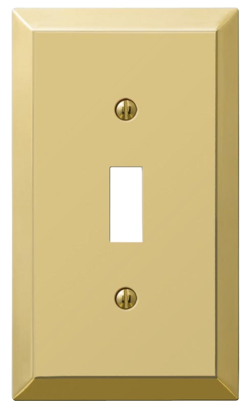 Amerelle 163TBR Wallplate, 4-15/16 in L, 2-7/8 in W, 1 -Gang, Steel, Polished Brass