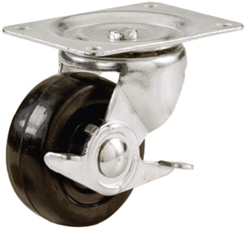 Shepherd Hardware 400 Series 9788 Swivel Wheel Caster, 5 in Dia Wheel, 200 lb Load, Rubber, Black