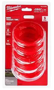 Milwaukee 49-16-2782 Trimmer Line, 0.09 in Dia, 20 ft L, Polymer, Red