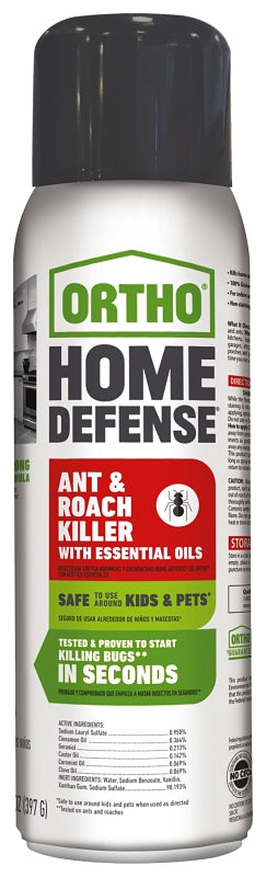 Ortho Home Defense 0202812 Ant and Roach Killer, Liquid, Spray Application, 14 oz Aerosol Can