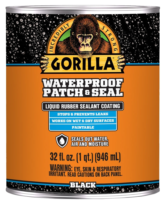 Gorilla 105338 Rubberized Coating, Waterproof, Black, 32 oz