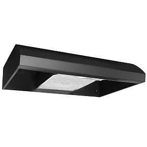 Broan BXT1 BXT130BL Under-Cabinet Range Hood, 270 cfm, Convertible Built-In Vent, 30 in W, 18 in D, 6 in H, Steel, Black