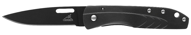 Gerber 31-000716 Folding Knife, 2.6 in L Blade, 7Cr17MoV Stainless Steel Blade, 1-Blade, Black Handle