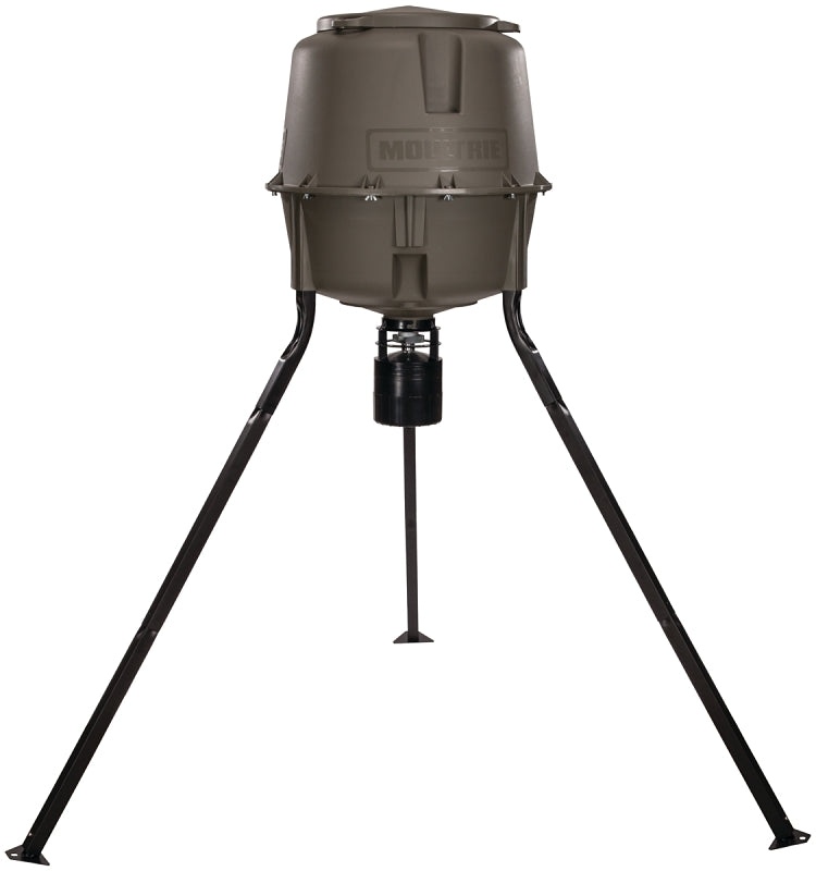 Moultrie Elite II Series MFG-13449 Tripod Deer Feeder, 6 V Battery, 200 lb Hopper, 6 Feed Times, 360 deg Feed Pattern