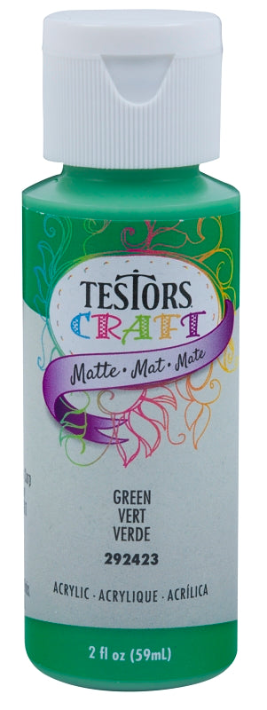 Testors 292423A Acrylic Craft Paint, Matte, Green, 2 oz, Bottle