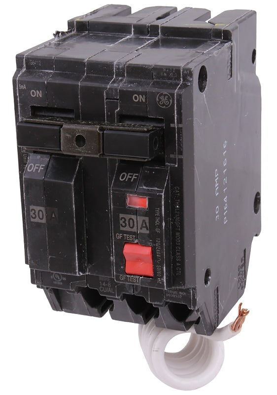 GE Industrial Solutions THQL2130GFTP Feeder Circuit Breaker, Thermal Magnetic, 30 A, 2 -Pole, 120/240 V