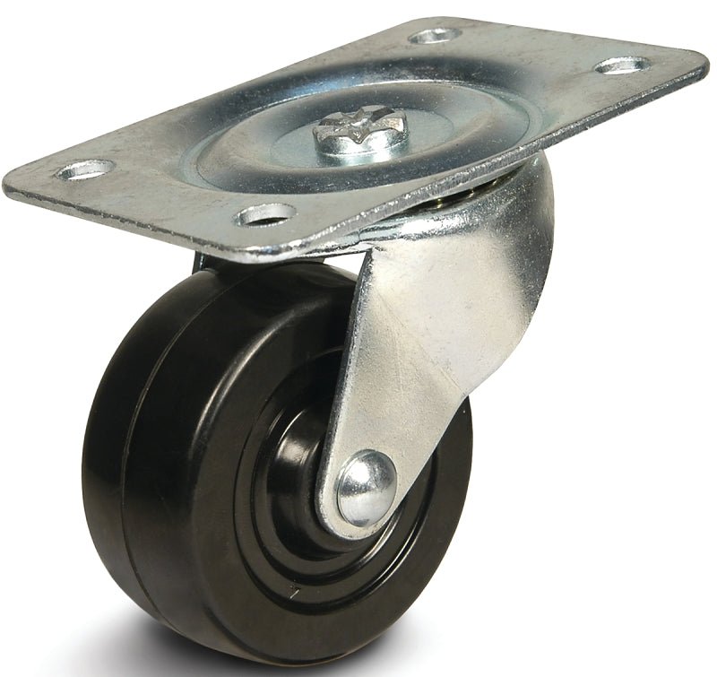 Dh Casters C-GD40RS Swivel Caster, 4 in Dia Wheel, 1-1/4 in W Wheel, Rubber Wheel, 200 lb