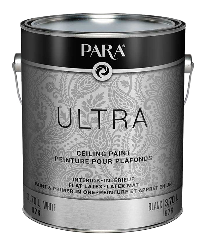 Para 0976-16 Ceiling Paint, Flat, White, 1 gal, Latex, Solvent, Water