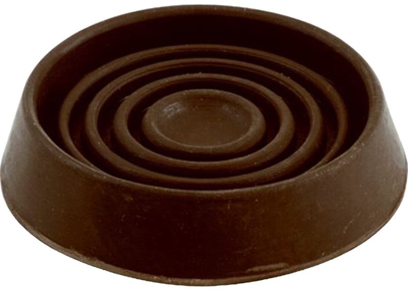 Shepherd Hardware 9067 Caster Cup, Round, Rubber, Brown, 3 in L x 3 in W x 1 in H Dimensions