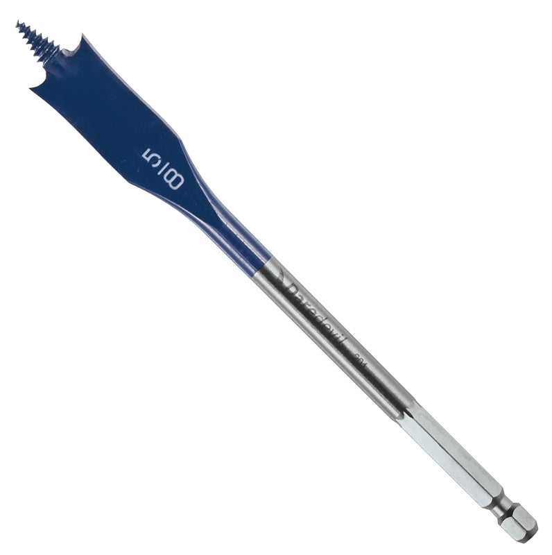 Bosch Daredevil DSB1007 Spade Drill Bit, 5/8 in Dia, 6 in OAL, 1-Flute, 1/4 in Dia Shank, Hex Shank