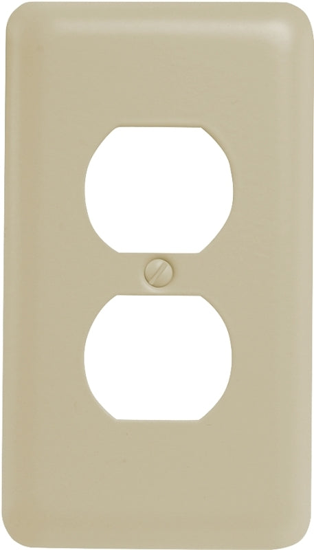 Amerelle 935DAL Receptacle Wallplate, 5 in L, 2-13/16 in W, 1 -Gang, Steel, Light Almond