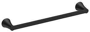 Moen Mikah Series Y0724BL Towel Bar, 24 in L Rod, Zinc, Matte Black, Wall Mounting