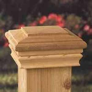 Maine Ornamental 72213 Post Cap, 4 in L, 4 in W, Cedar