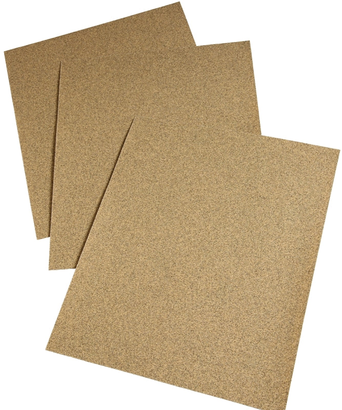 3M 02115 Sandpaper Sheet, 11 in L, 9 in W, Medium, 80 Grit, Aluminum Oxide Abrasive, Paper Backing