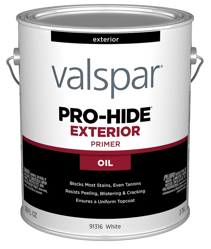 Valspar Pro-Hide 91316 028.0091316.007 Exterior Oil Primer, White, 1 gal, Metal Pail