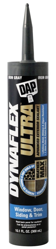 DAP DYNAFLEX ULTRA 7079818215 Advanced Exterior Sealant, Iron Gray, 40 to 100 deg F, 10.1 oz Cartridge