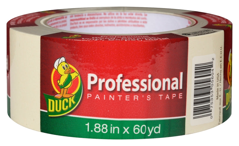 Duck Professional 1361966 Painter's Tape, 60 yd L, 1.88 in W, Beige