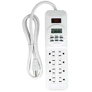 Woods 04969001 Power Bar, 3 ft L Cable, 8 -Socket, 15 A, 125 V, White