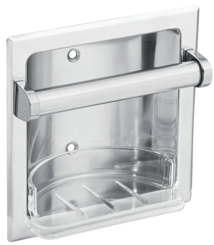 Moen 2565CH Soap Holder and Utility Bar, Recessed Mounting, Zinc