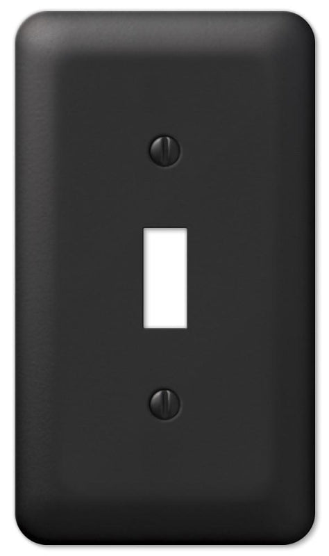 Amerelle Devon 935TBK Wallplate, 5 in L, 2-13/16 in W, 1 -Gang, Steel, Black