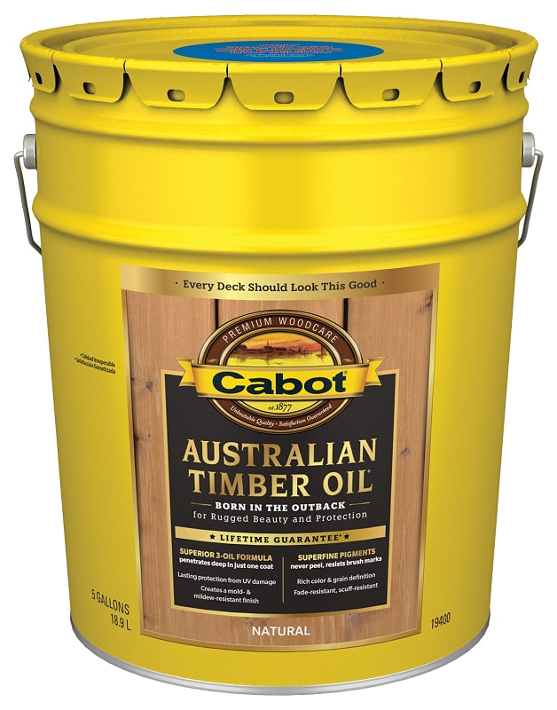 Cabot 140.0019400.008 Timber Oil, Natural, Liquid, 5 gal, Pail