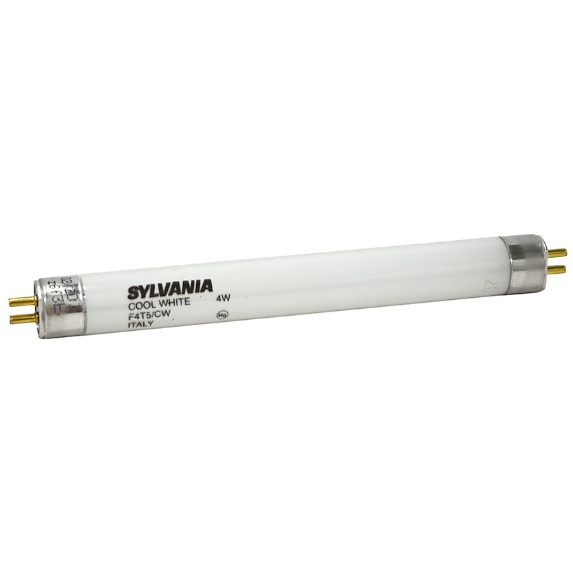 Sylvania 20415 Fluorescent Bulb, 4 W, T5 Lamp, Miniature G5 Lamp Base, 140 Initial Lumens, 4200 K Color Temp