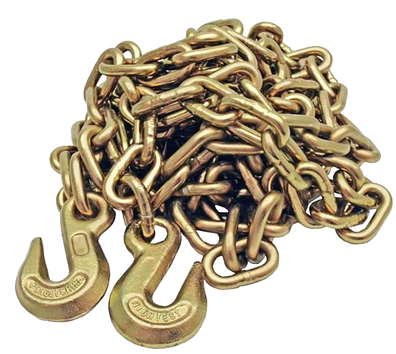 Baron TC7051620 Tow Chain, 5/16 in Trade, 20 ft L, 70 Grade, 4700 lb Working Load, Gold Zinc