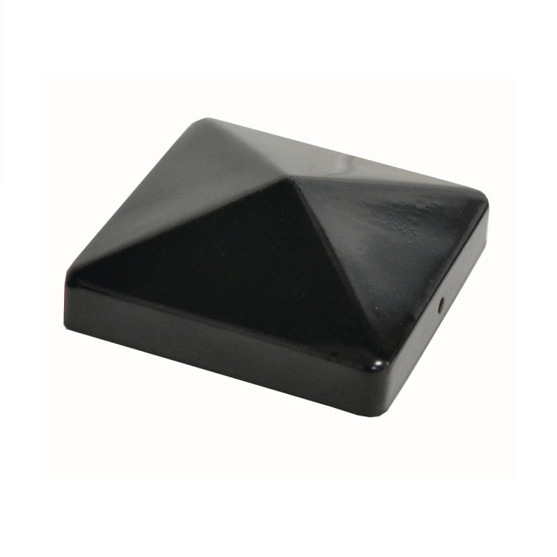 Pylex 12038 Post Cap, 4 in L, 4 in W, Steel, Black, Powder-Coated