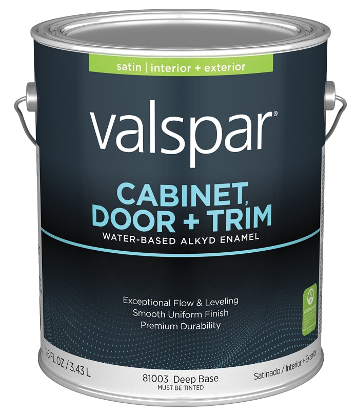 Valspar 8100 028.0081003.007 Cabinet, Door and Trim Paint Enamel, Water Base, Satin Sheen, Deep Base, 1 gal