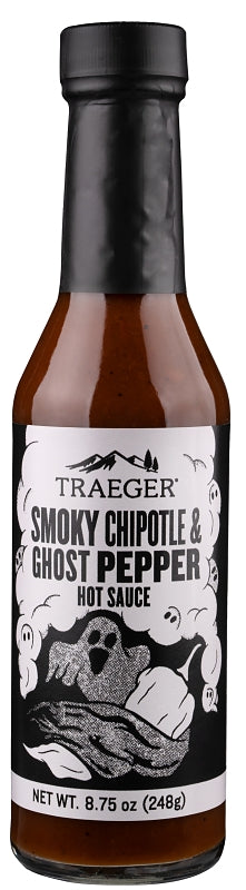 Traeger HOT002 Hot Sauce, Ghost Pepper, Smoky Chipotle Flavor, 8.75 oz Bottle