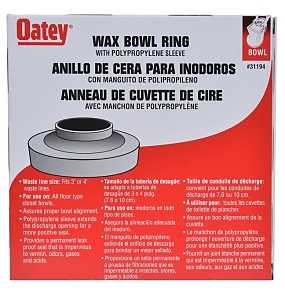 Oatey 31194 Wax Bowl Ring, For: 3 in or 4 in Waste Lines