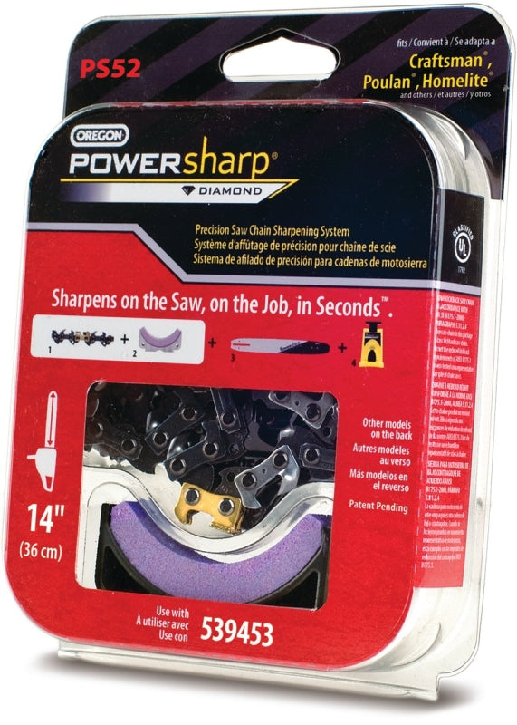 Oregon PowerSharp PS52 Chainsaw Chain, 14 in L Bar, 0.05 Gauge, 3/8 in TPI/Pitch, 52-Link