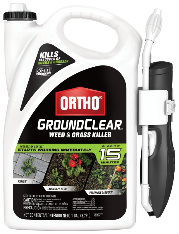 Ortho GroundClear 4613264 Weed and Grass Killer, Liquid, Spray Application, 1 gal Bottle