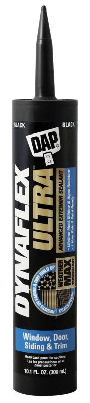 DAP DYNAFLEX ULTRA 7079818220 Advanced Exterior Sealant, Black, 40 to 100 deg F, 10.1 oz Cartridge