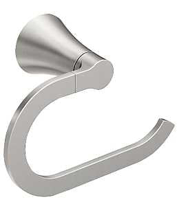 Moen Mikah Series Y0786BN Towel Ring, Zinc, Brushed Nickel, Wall Mounting