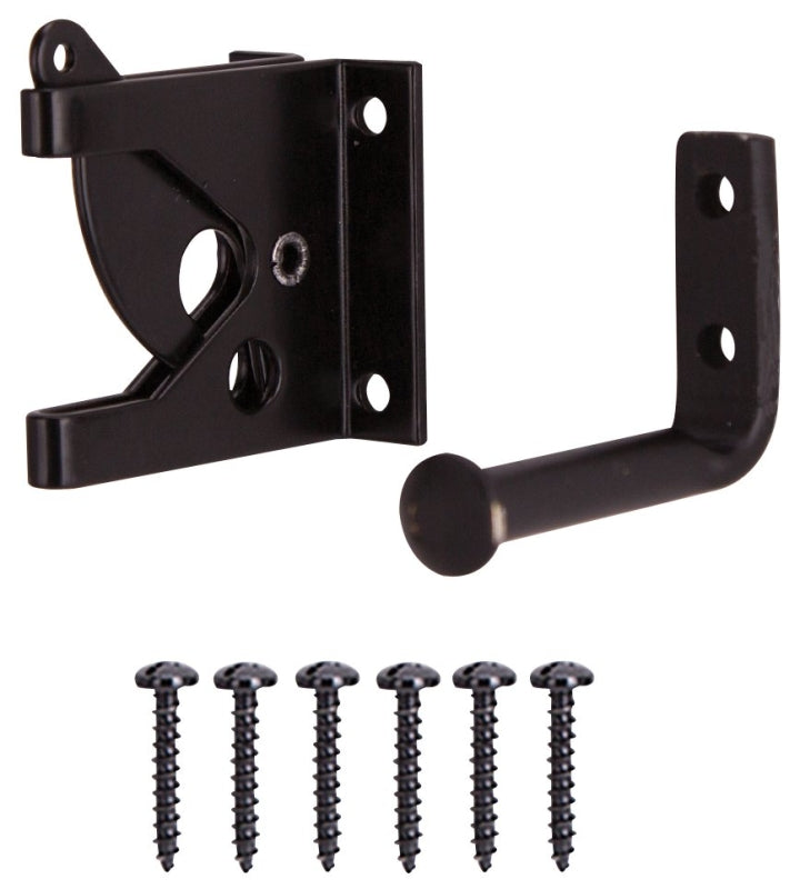 ProSource 33199PKS-PS Gate Latch, 3/8 in Bolt Head, 2 in L Bolt, Steel, Powder-Coated