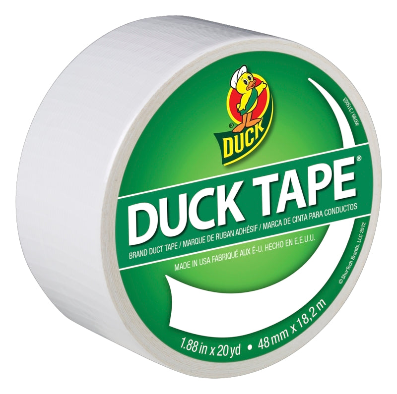 Duck 1265015 Duct Tape, 20 yd L, 1.88 in W, Vinyl Backing, White