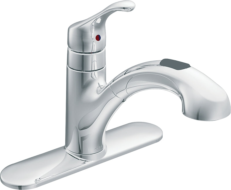 Moen Renzo Glacier CA87316C Kitchen Faucet, 1.5 gpm, 1-Faucet Handle, Stainless Steel, Chrome Plated, Deck Mounting