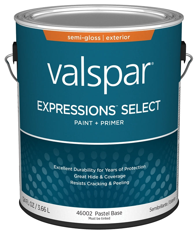 Valspar Expressions Select 4600 028.0046002.007 Latex Paint, Acrylic Base, Semi-Gloss Sheen, Pastel Base, 1 gal