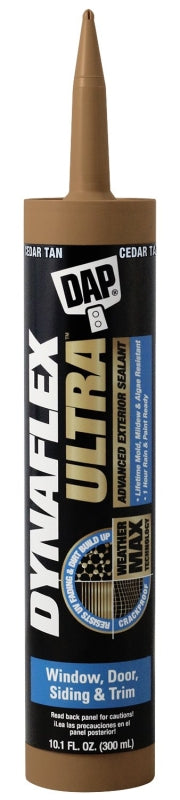 DAP DYNAFLEX ULTRA 7079818221 Advanced Exterior Sealant, Cedar Tan, 40 to 100 deg F, 10.1 oz Cartridge