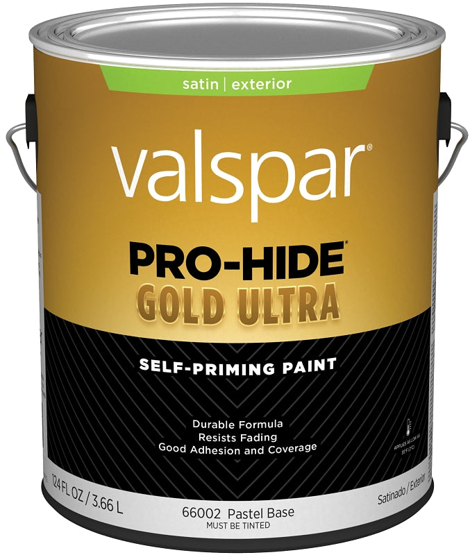 Valspar Pro-Hide Gold Ultra 6600 028.0066002.007 Latex Paint, Acrylic Base, Satin Sheen, Pastel Base, 1 gal