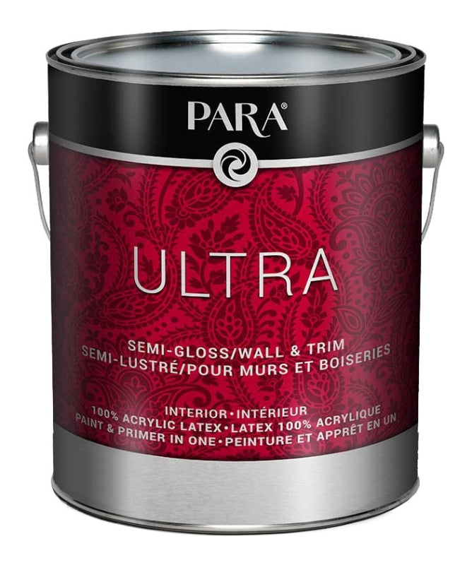 Para Ultra Series 8303-16 Interior Paint, Solvent, Water, Semi-Gloss, Ultra Deep, 1 gal, 450 to 500 sq-ft Coverage Area