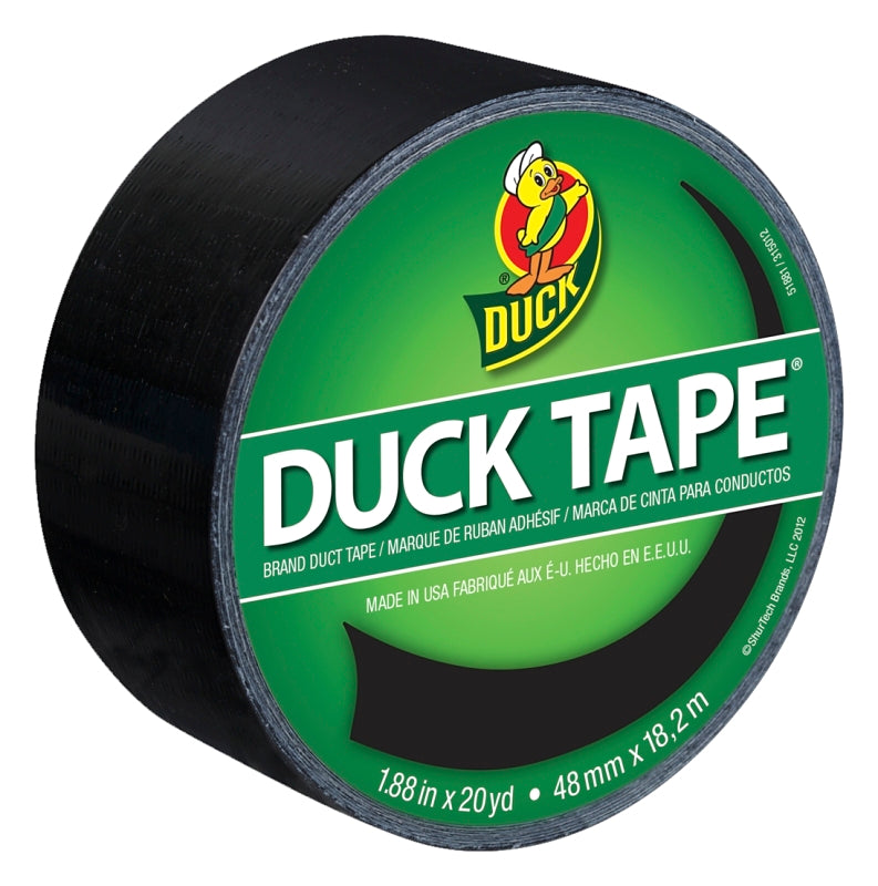 Duck 1265013 Duct Tape, 20 yd L, 1.88 in W, Vinyl Backing, Black