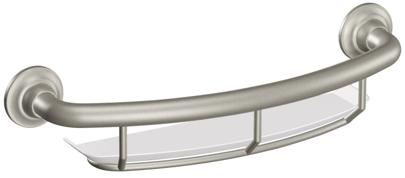 Moen LR2356DBN Grab Bar, 16 in L Bar, 250 lb, Stainless Steel, Brushed Nickel