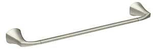 Moen Lindor MY8724BN Towel Bar, 24 in L Rod, Brass/Zinc, Brushed Nickel, Wall Mounting